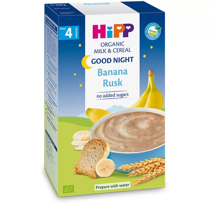 HIPP Terci cu lapte/pesmeți/banane. Pentru noapte  4l+ 250g