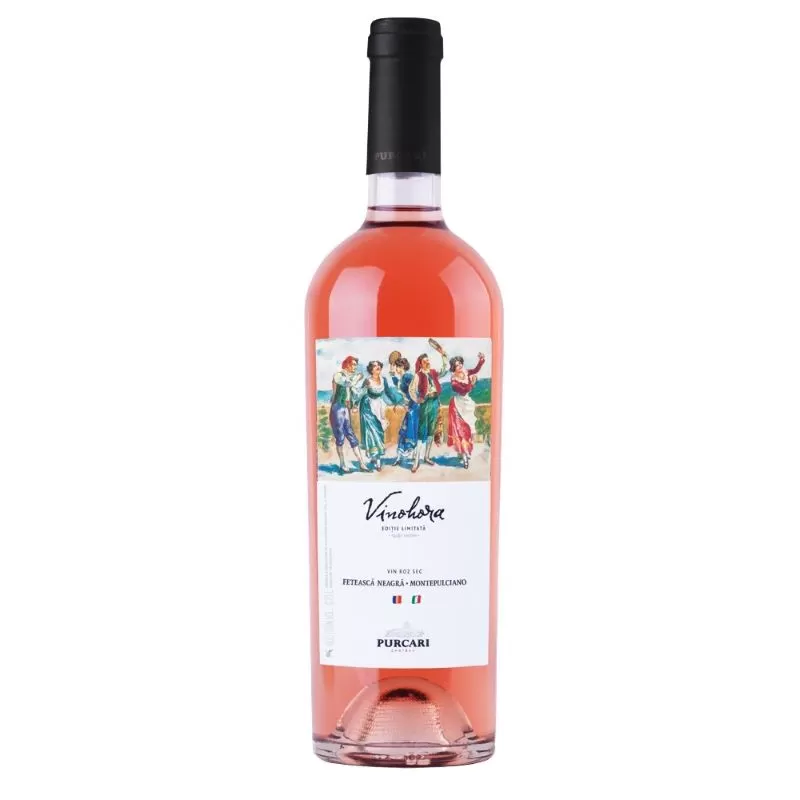 PURCARI Vin Vinohora Feteasca Neagră, Montepulciano Rose roz sec 0.75l