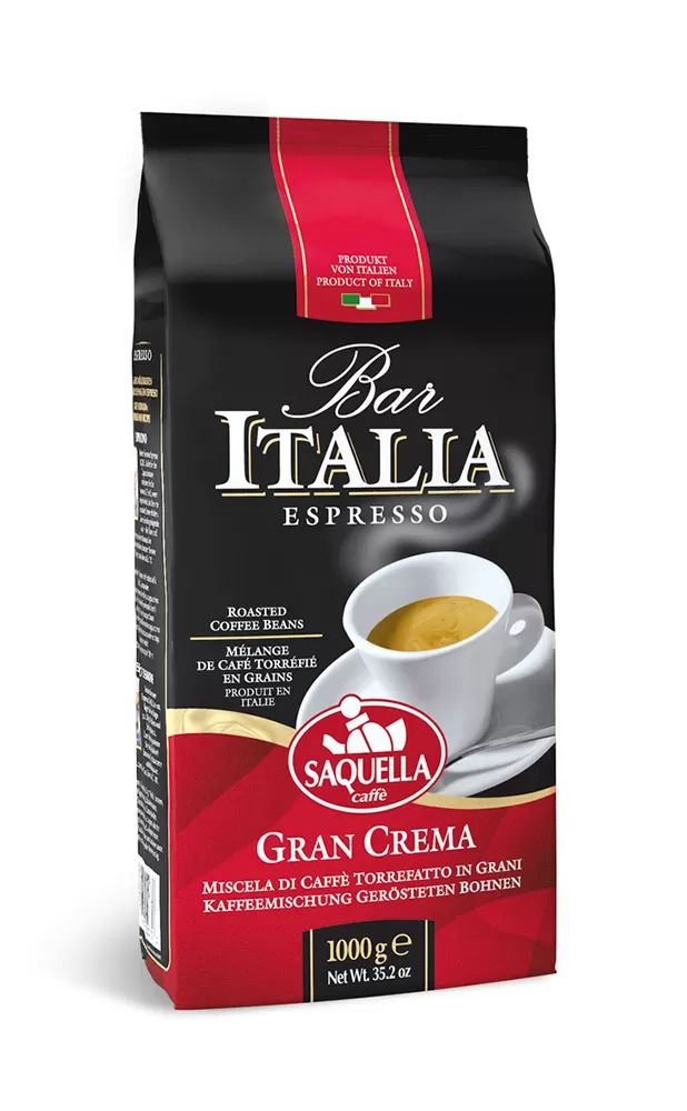 SAQUELLA BAR ITALIA Cafea boabe Grancrema 1kg