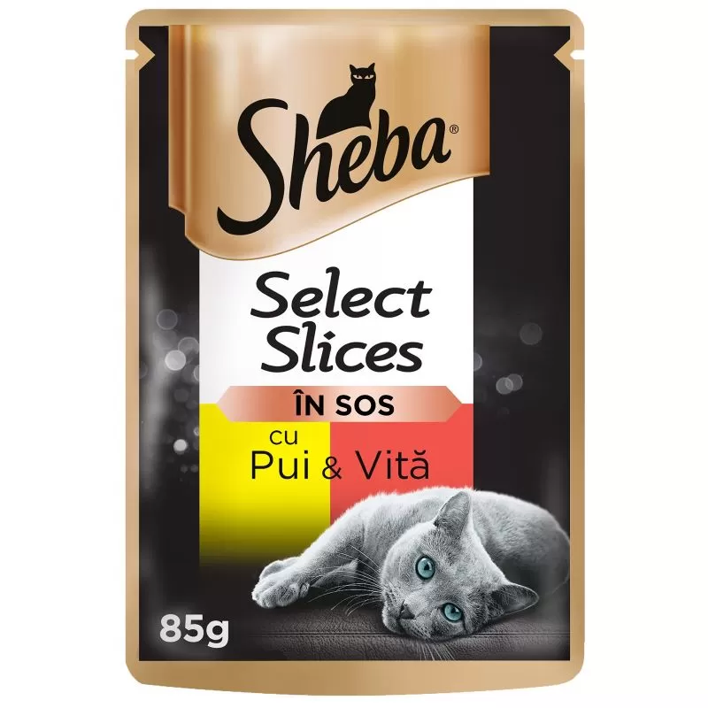 SHEBA Hrană pentru pisici Vita&Pui sos 85g