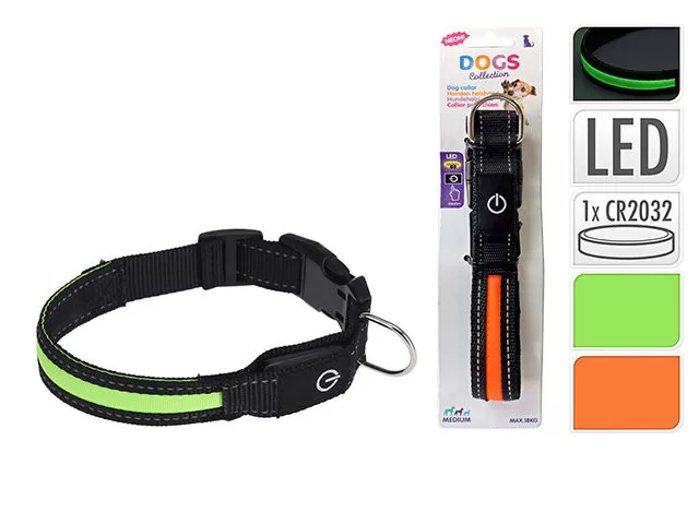 Zgarda pentru câini Dogs D34-41cmX2.5cm cu neon, iluminare, 2culori