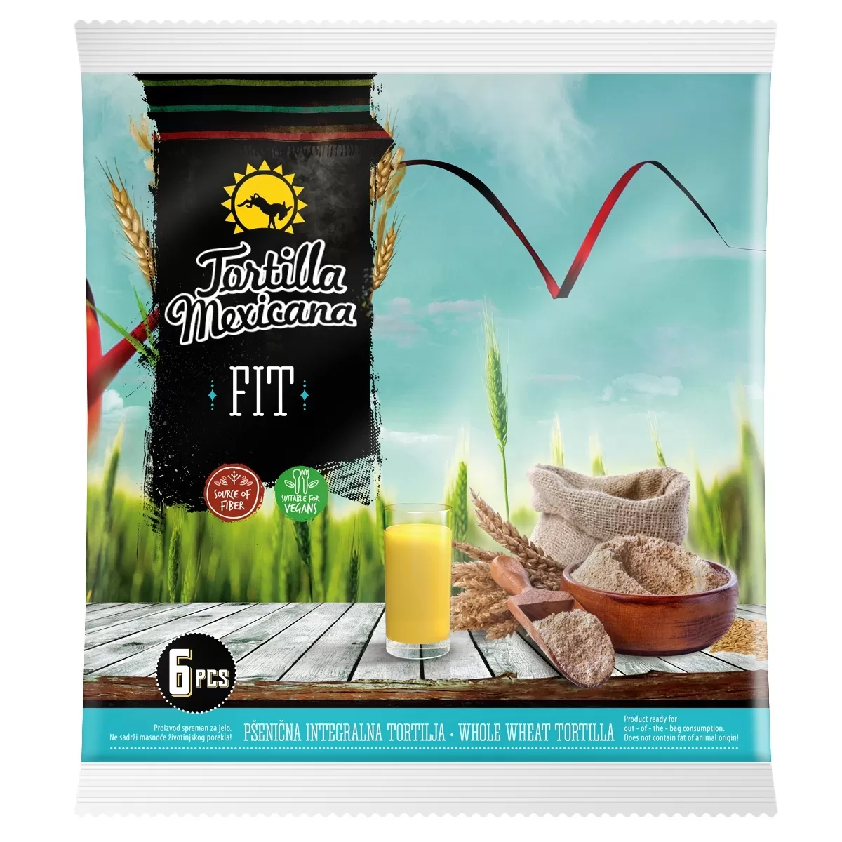 TORTILLA MEXICANA FIT din făină integrală 390g 