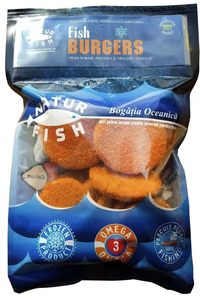 NATUR FISH Burghere din pește pane punga 1kg