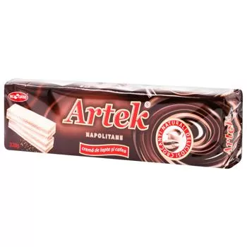 BUCURIA Napolitane ARTEK crema lapte și cafea 320g