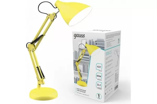 GAUSS Lampa de masa GTL003 60W 220-240V E27 galben 