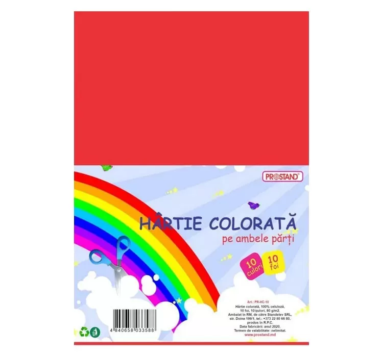 PROSTAND Set hârtie colorată A4 10 culori