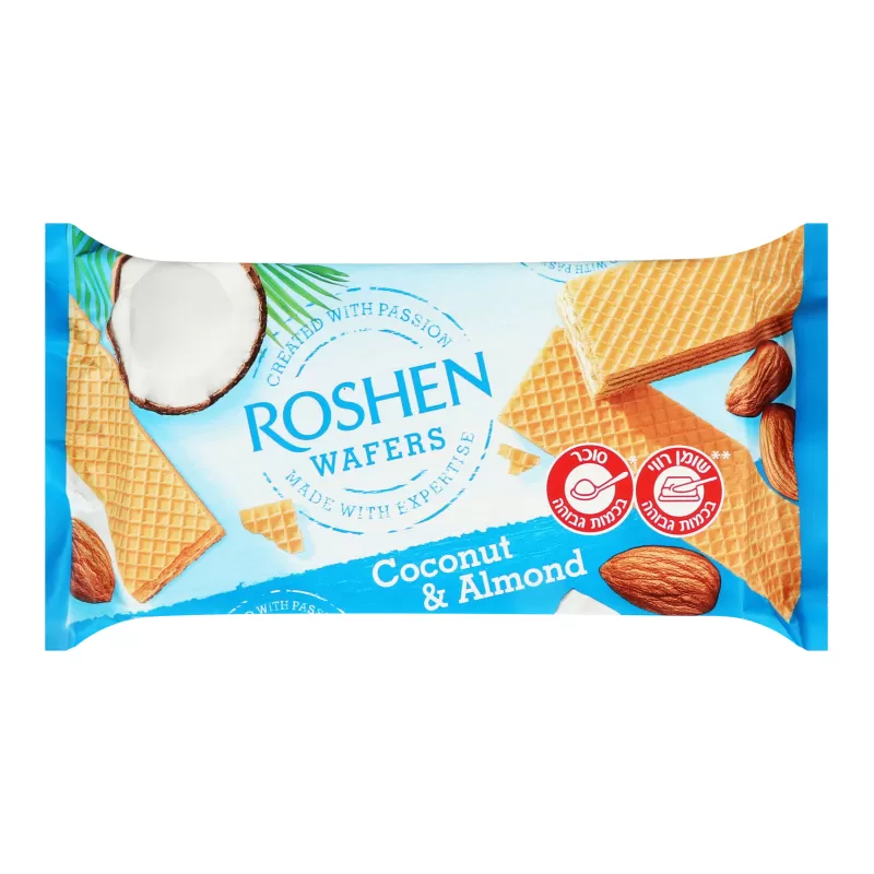 ROSHEN Napolitane Wafers cocos și migdale 216g