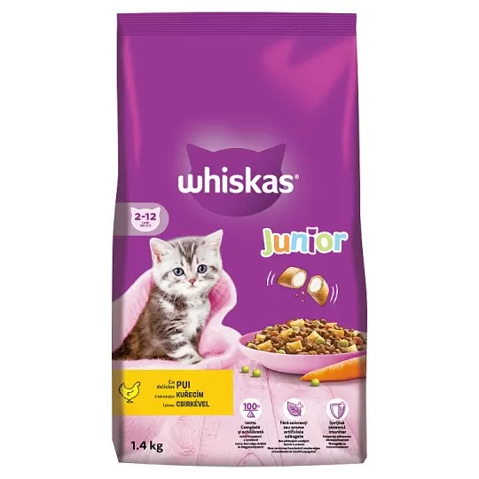 WHISKAS Hrana uscată pentru pisici Pui Junior 1.4kg