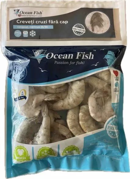 OCEAN FISH Creveți cruzi fără cap 26/30 congelate 500g
