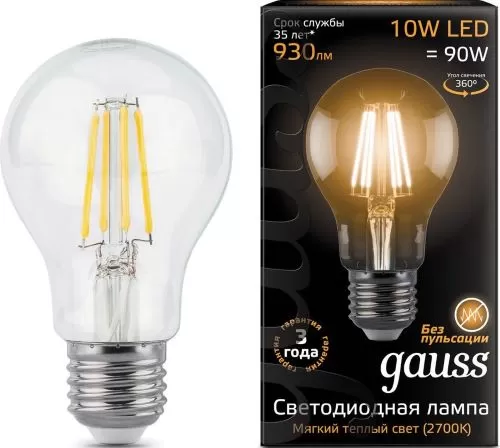 GAUSS Lampa Led A60 E27 10W 2700K lumina caldă