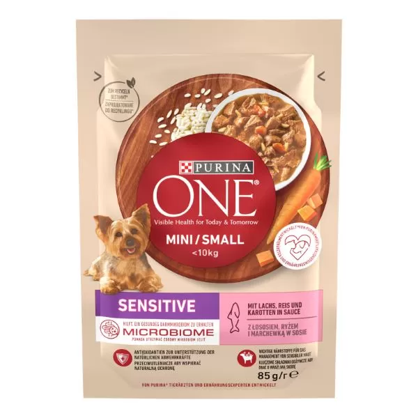 ONE Hrana umedă pentru câini somon Mini Sensitive 85g