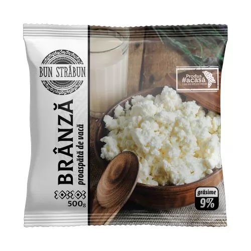 BUN STRABUN Brânză cu lapte de vacă 9%, 500g