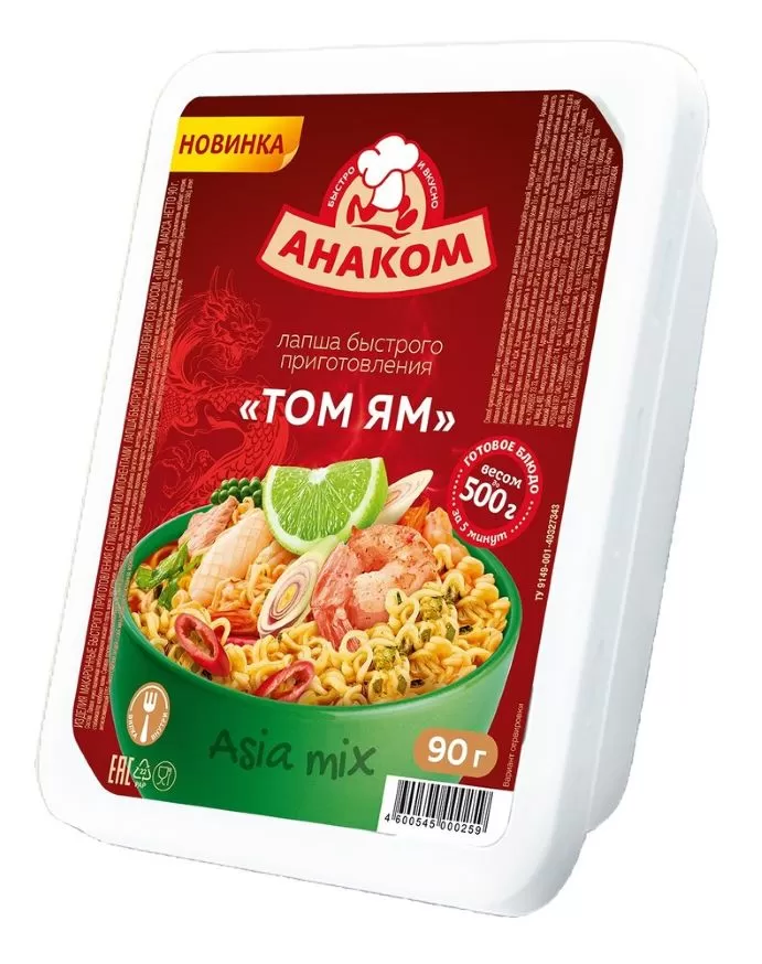 АНАКОМ Tăiței cu gust de TOM YUM Asia mix 90g 
