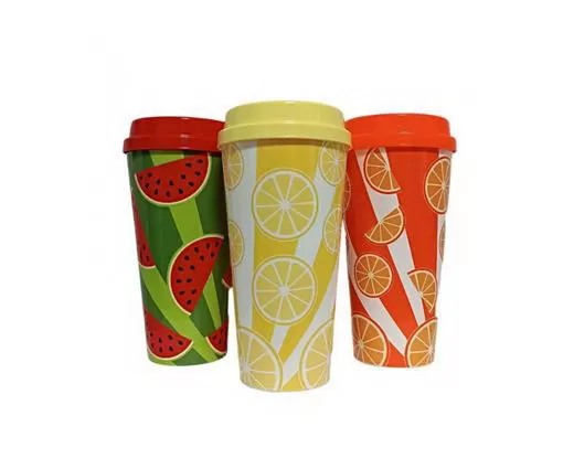 GONDOL Pahar plastic cu capac 400ml