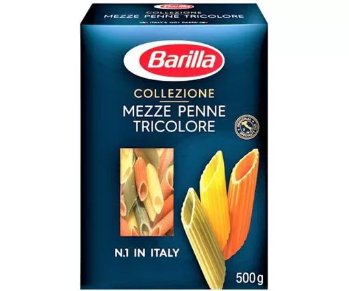 BARILLA Paste MEZZE PENNE TRICOLORE 500g